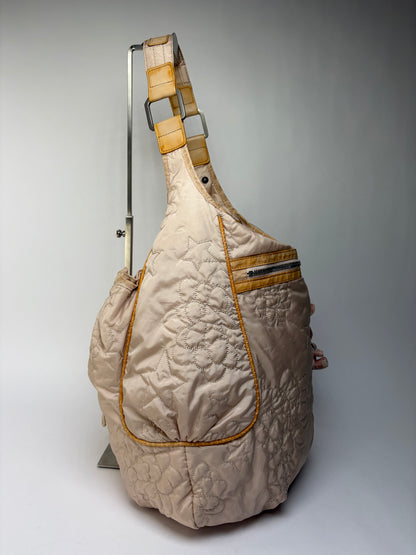 Vintage Stella McCartney Quilted Nylon Hobo Bag Light Beige