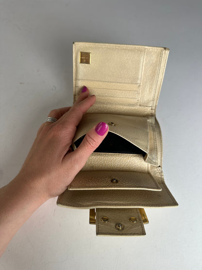 Vintage Fendi Baguette Leather Wallet White