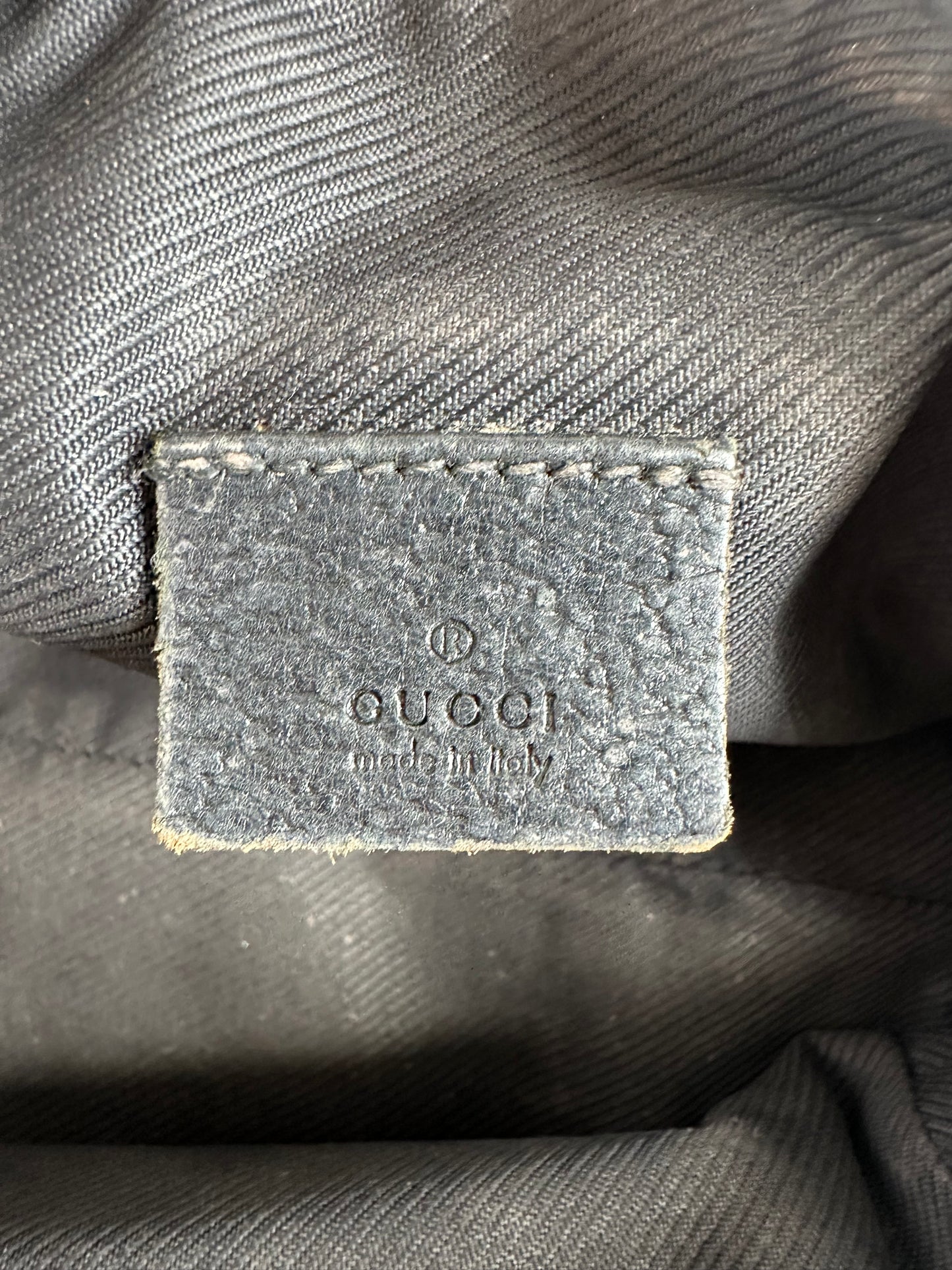 Vintage Gucci GG Supreme Cosmetic Case Black Silver