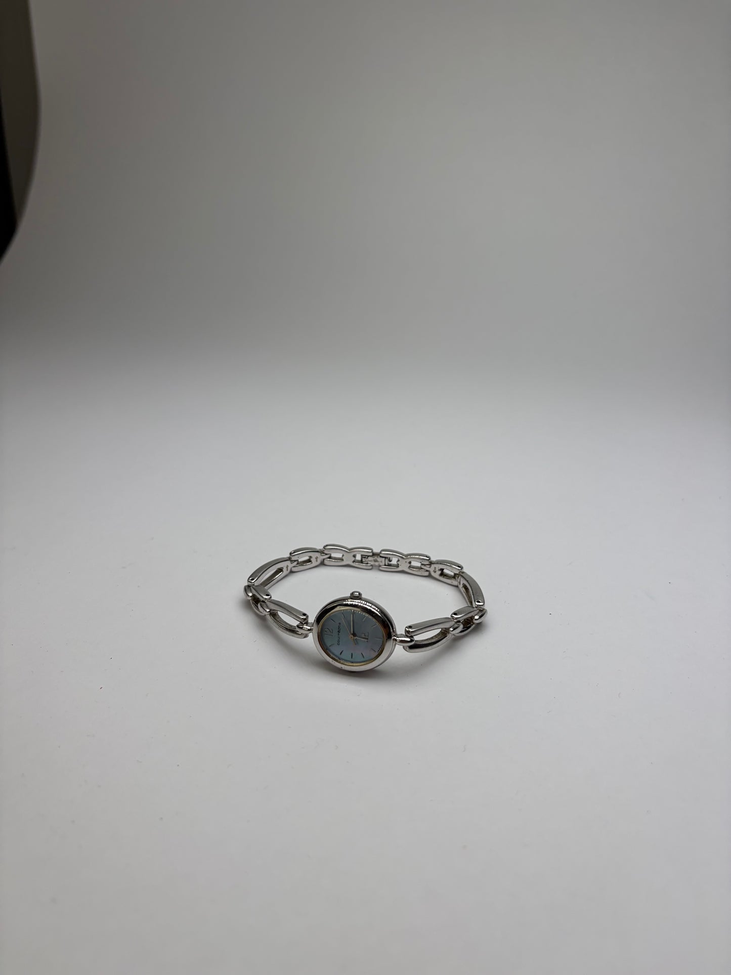 Vintage Courreges Stainless Steel Bracelet Watch Light Blue Silver