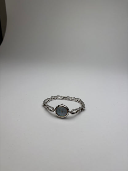 Vintage Courreges Stainless Steel Bracelet Watch Light Blue Silver