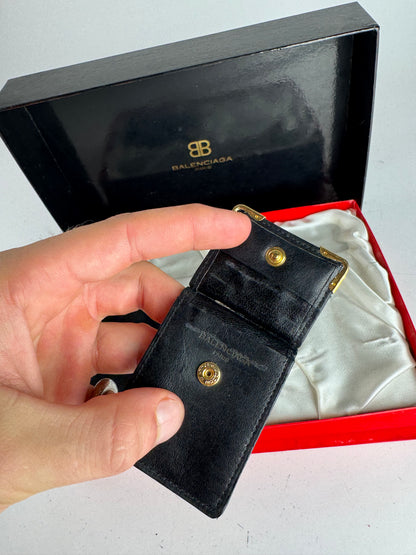 Vintage Balenciaga Leather Wallet Purse set black