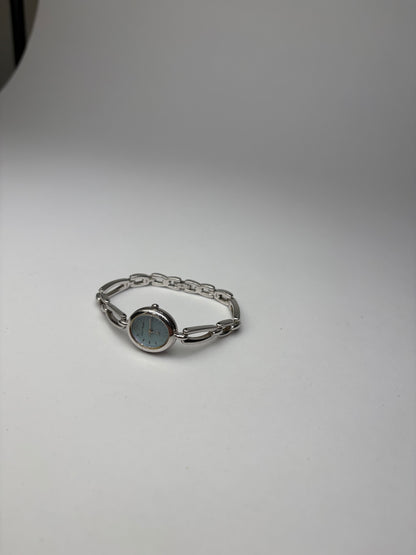 Vintage Courreges Stainless Steel Bracelet Watch Light Blue Silver