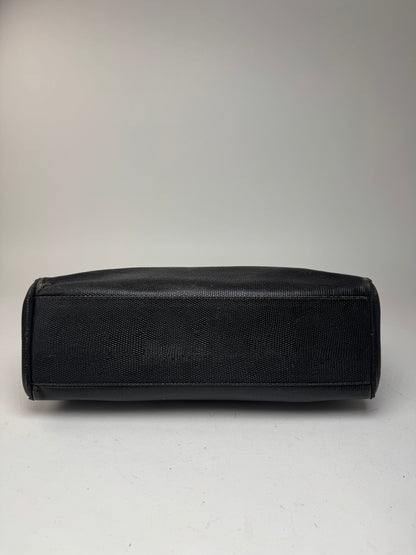 Sac vintage en cuir noir Salvatore Ferragamo