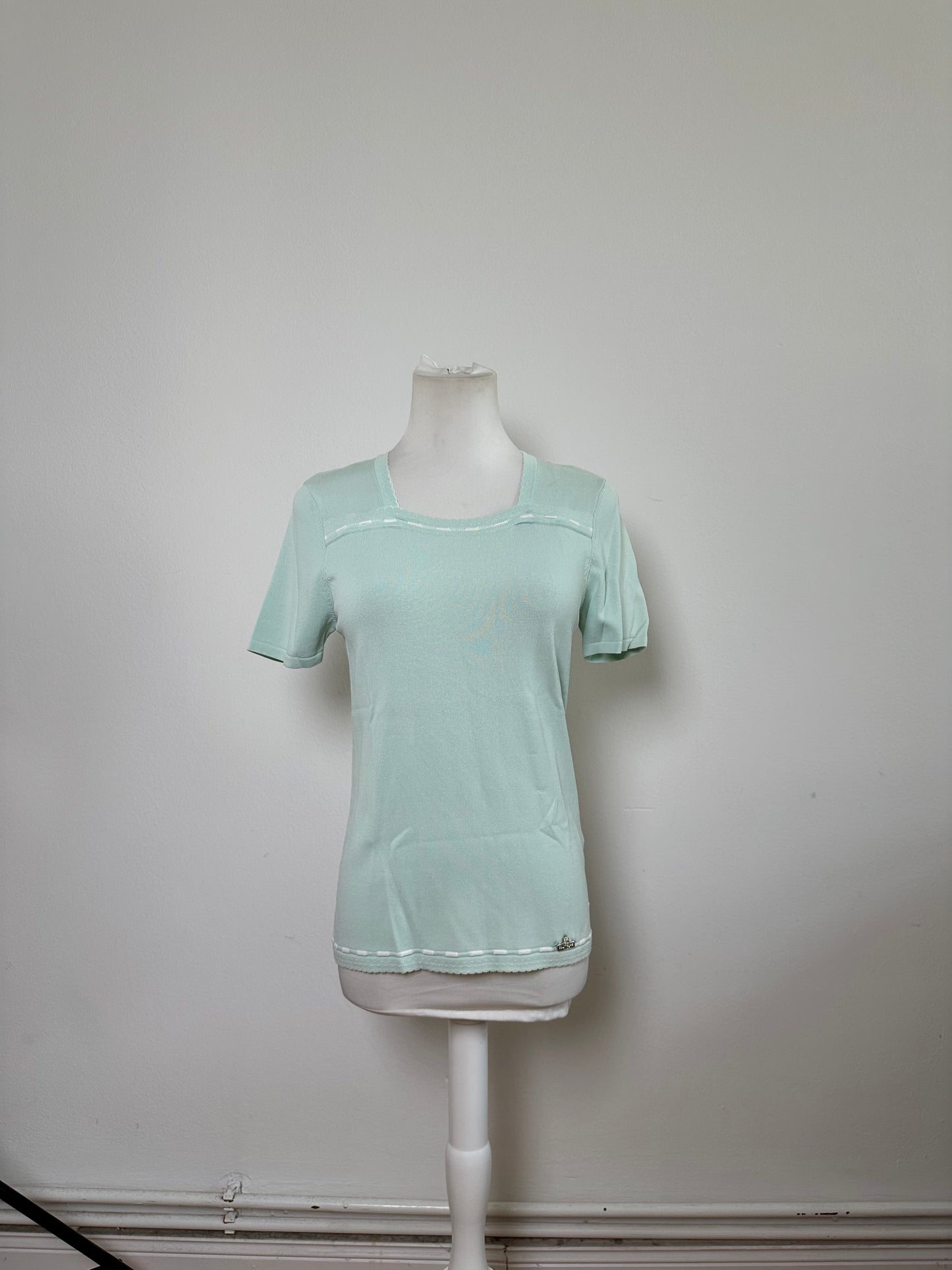 Vintage Courreges Rayon Blend T-Shirt Mint Green S
