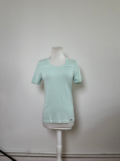 Vintage Courreges Rayon Blend T-Shirt Mint Green S