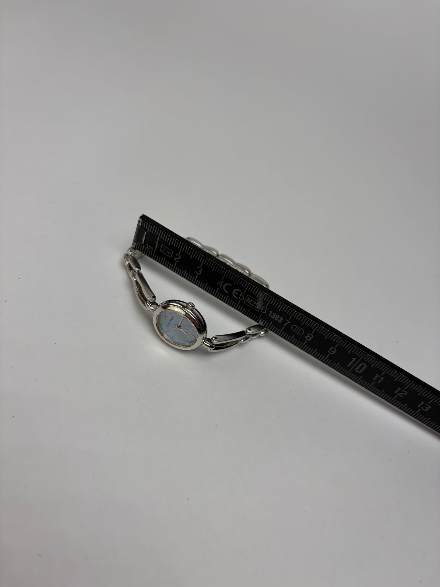 Vintage Courreges Stainless Steel Bracelet Watch Light Blue Silver