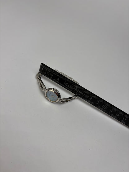 Vintage Courreges Stainless Steel Bracelet Watch Light Blue Silver