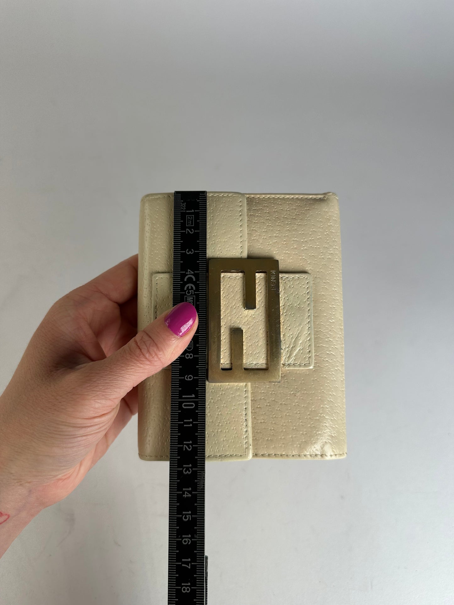 Vintage Fendi Baguette Leather Wallet White
