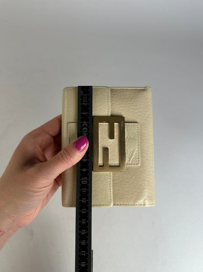 Vintage Fendi Baguette Leather Wallet White