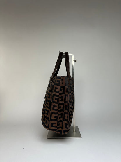 Vintage Givenchy 4G Canvas Tote Late 1990s Brown Black