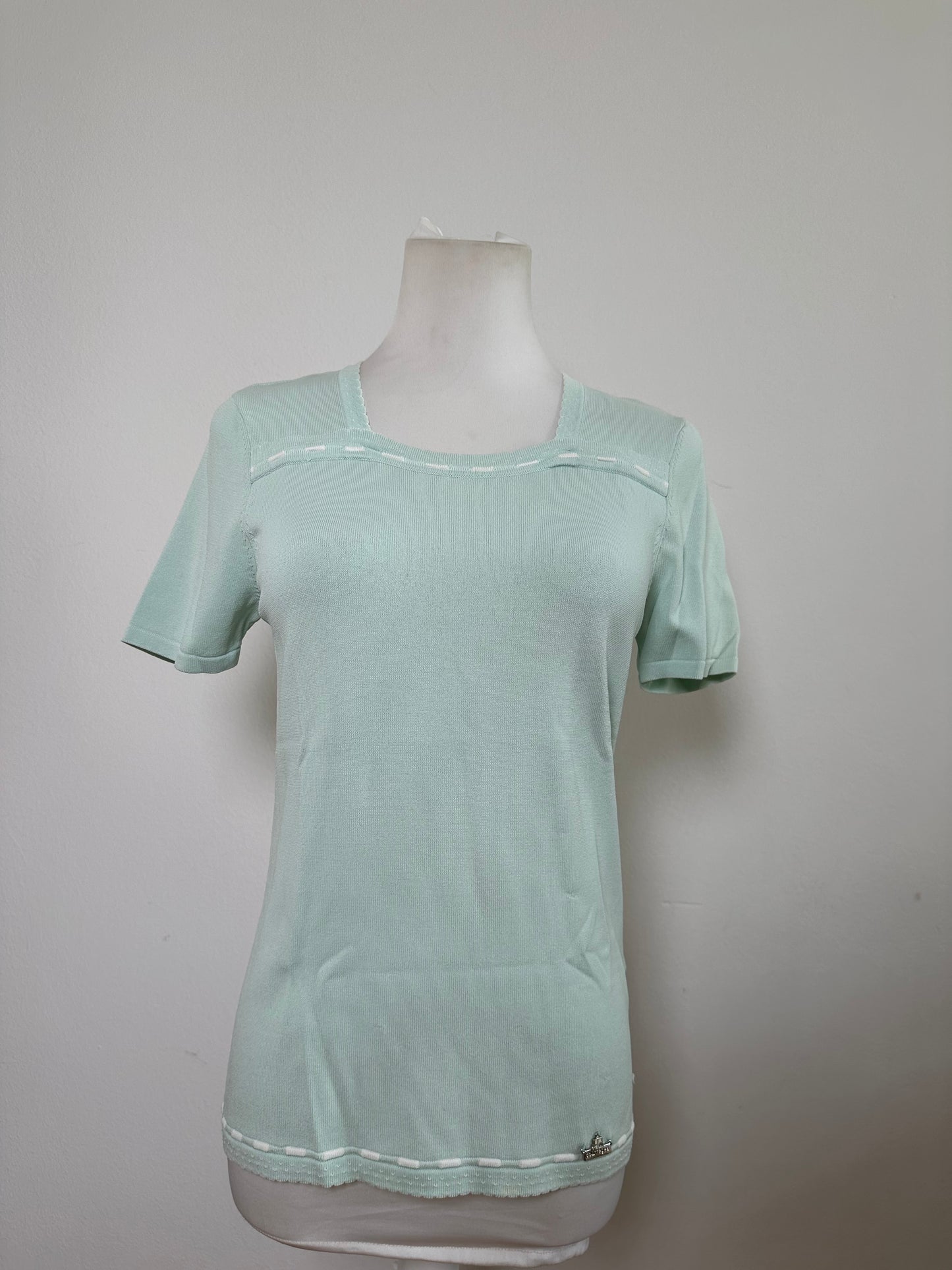 Vintage Courreges Rayon Blend T-Shirt Mint Green S
