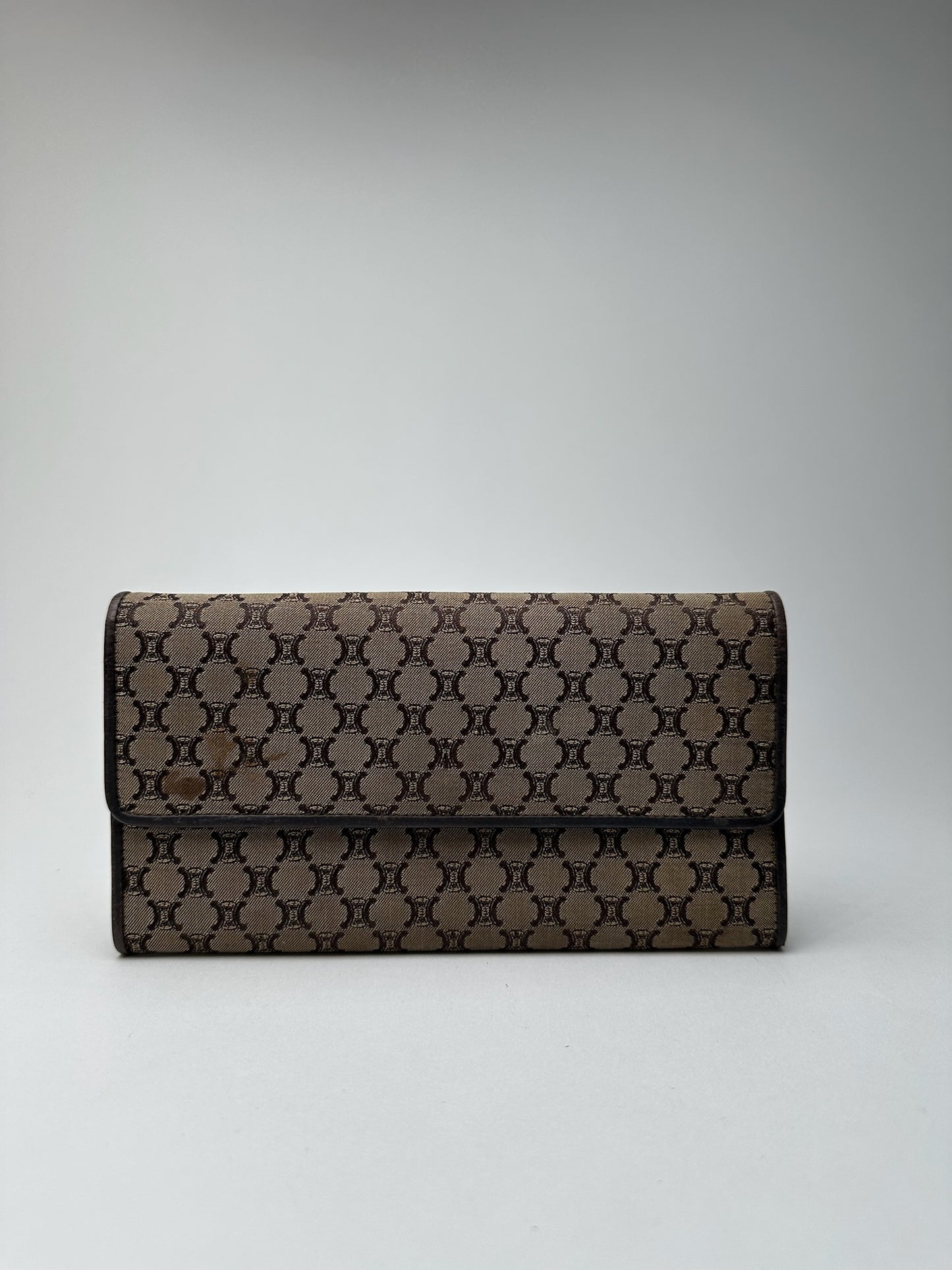 Vintage Celine Monogram Canvas leather wallet brown