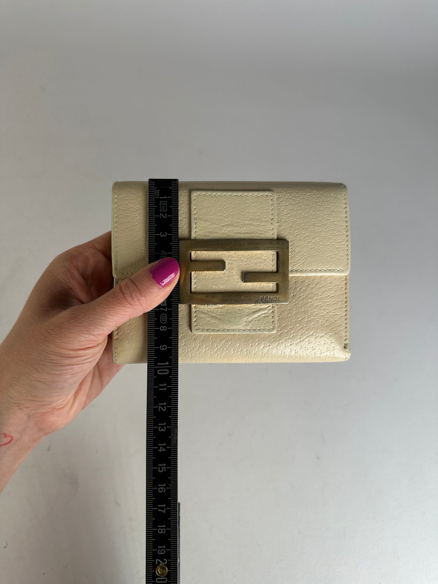 Vintage Fendi Baguette Leather Wallet White