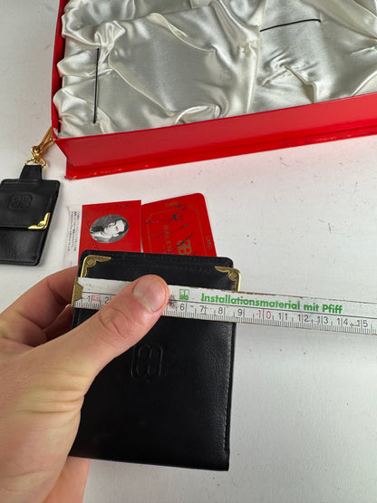 Vintage Balenciaga Leather Wallet Purse set black