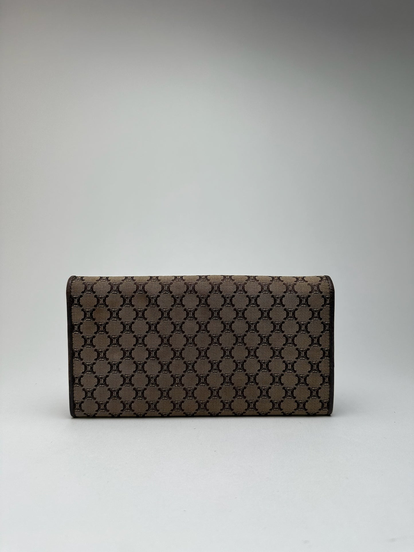 Vintage Celine Monogram Canvas leather wallet brown