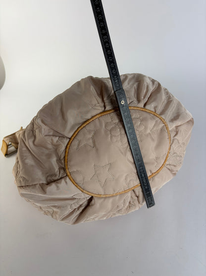 Vintage Stella McCartney Quilted Nylon Hobo Bag Light Beige