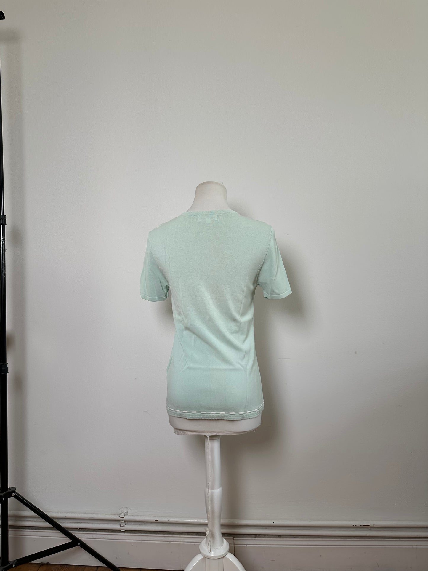 Vintage Courreges Rayon Blend T-Shirt Mint Green S