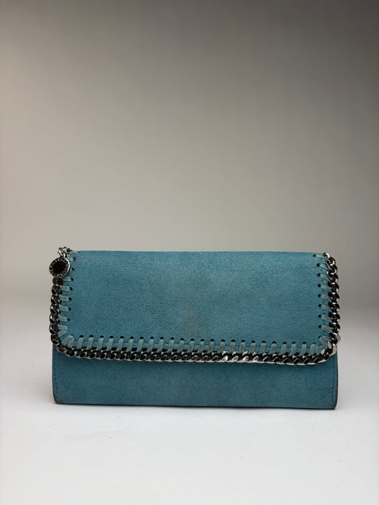 Vintage Stella McCartney Falabella Chain Flap Crossbody Bag c. 2010s Teal