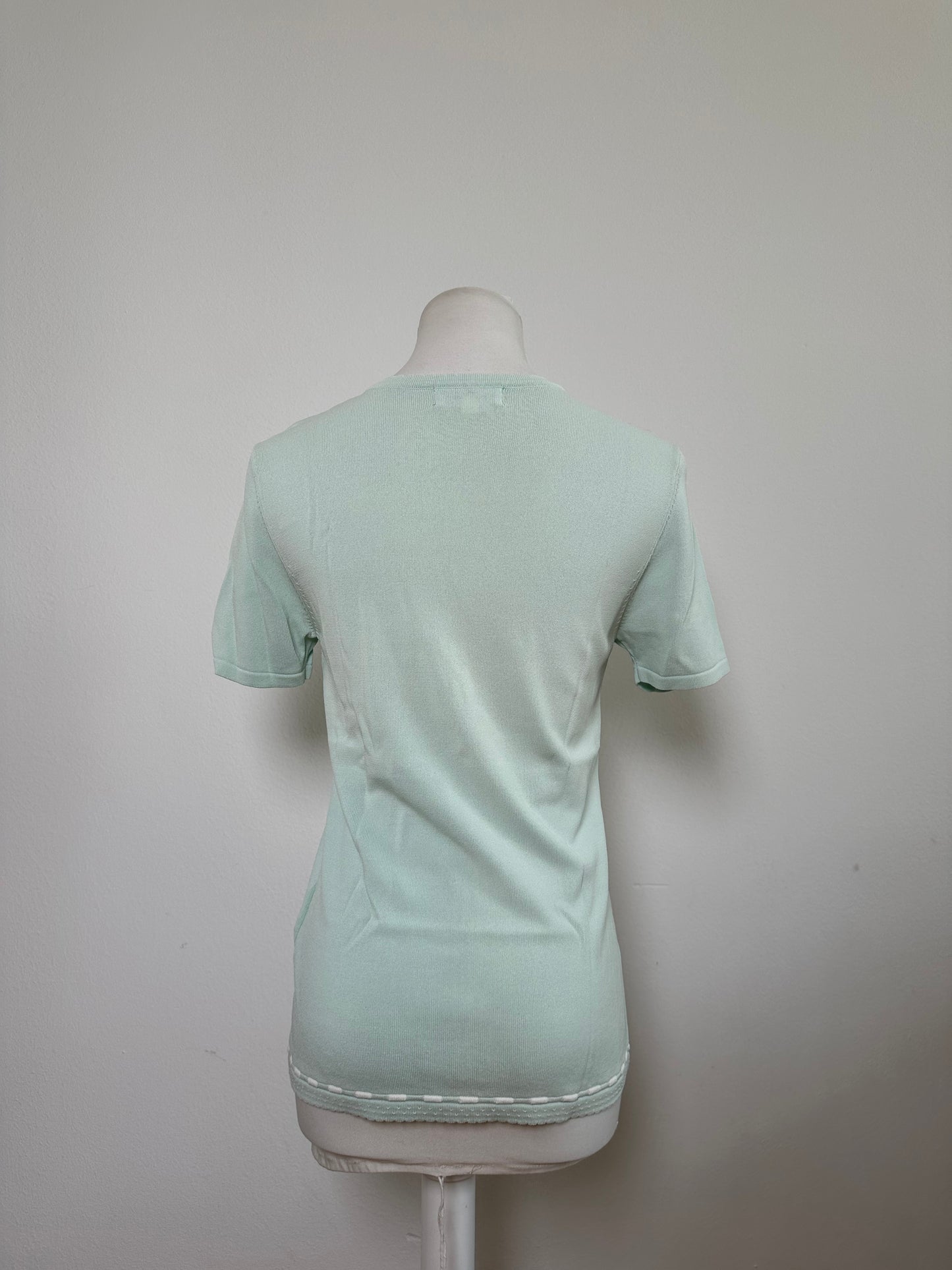 Vintage Courreges Rayon Blend T-Shirt Mint Green S