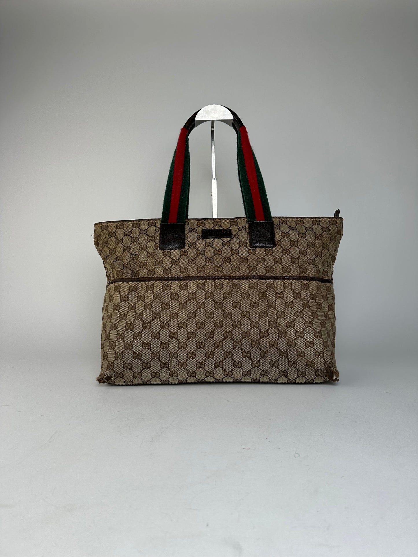 Vintage Gucci GG Monogram Handbag Beige Brown
