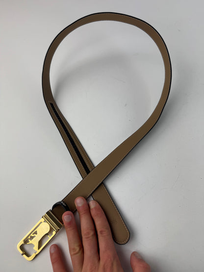 Vintage Celine Paris Leather Belt Black