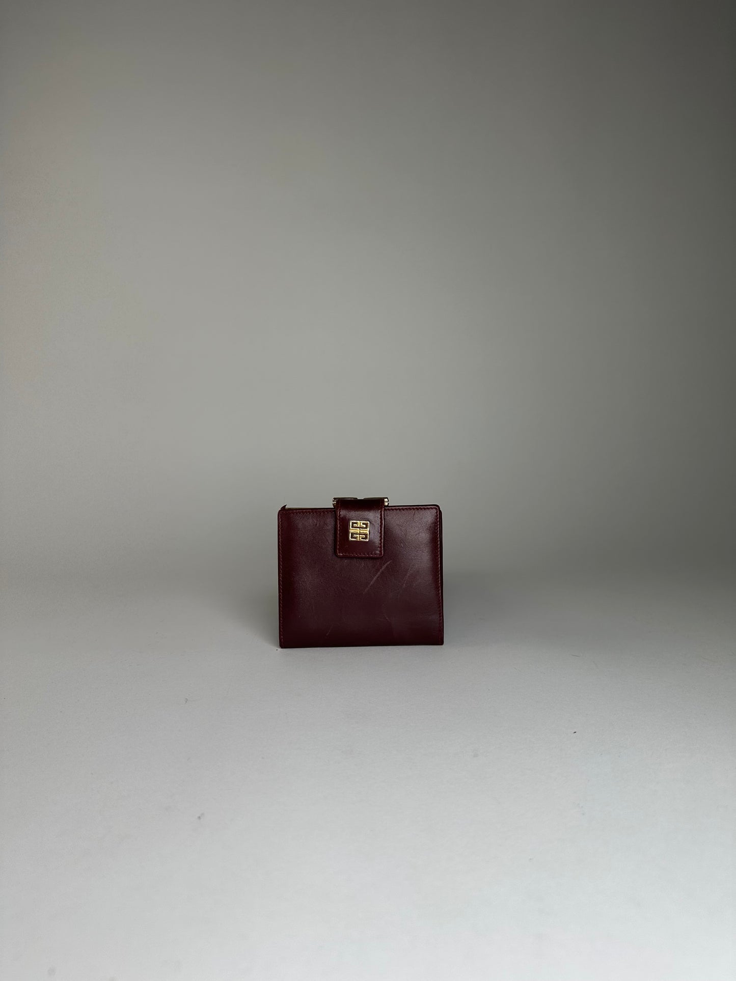 Vintage Givenchy Grained Wallet Burgundy