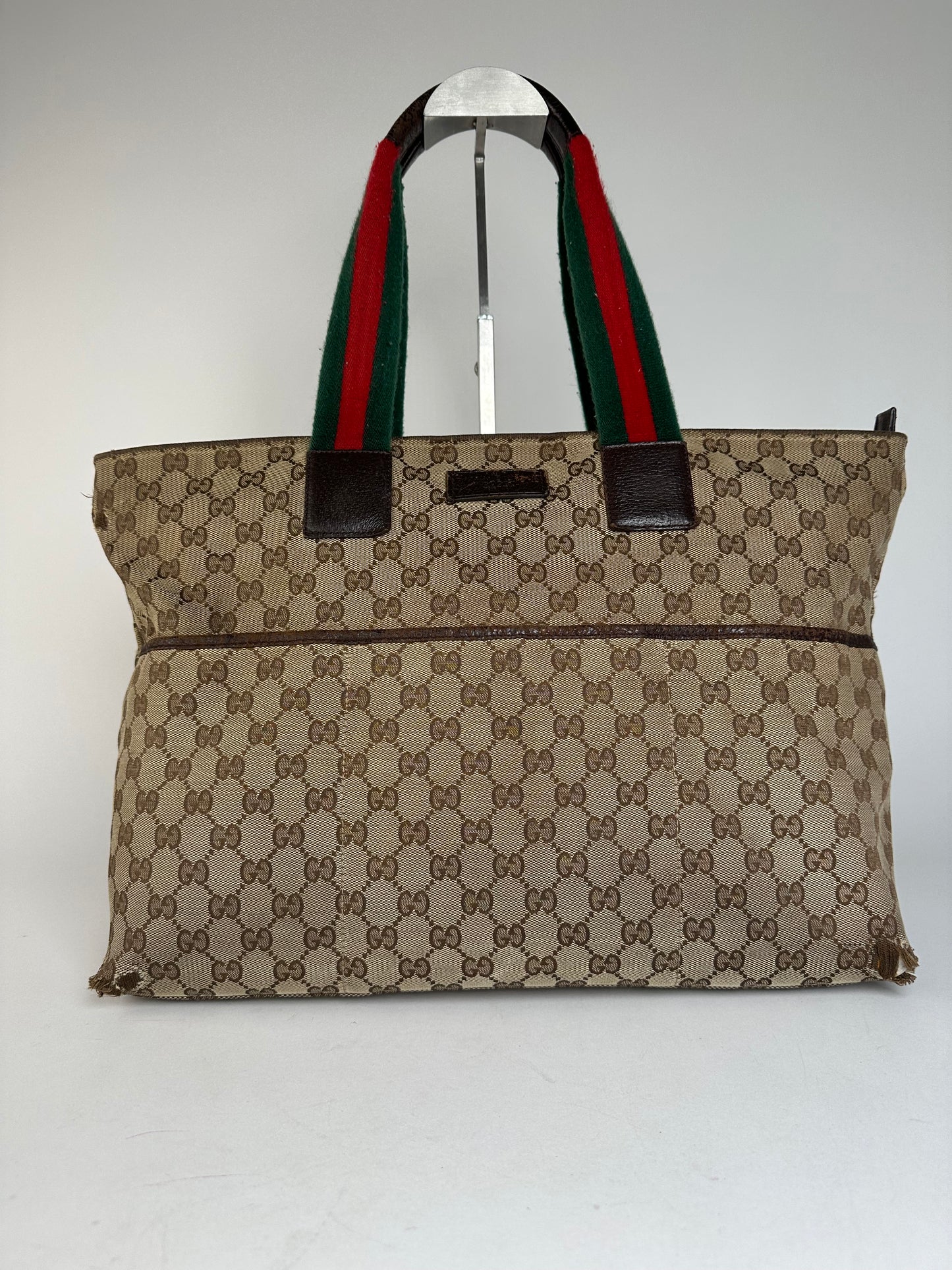 Vintage Gucci GG Monogram Handbag Beige Brown