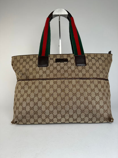 Vintage Gucci GG Monogram Handbag Beige Brown