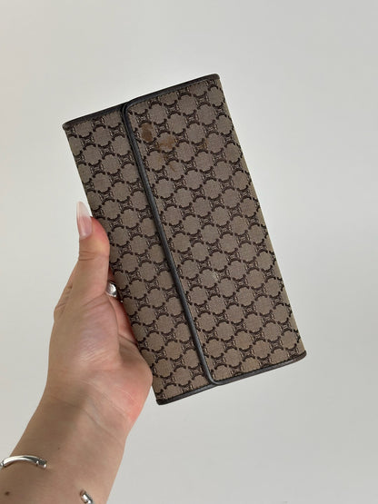 Vintage Celine Monogram Canvas leather wallet brown