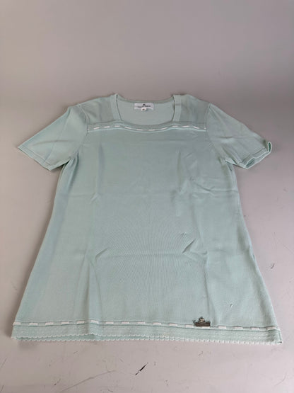 Vintage Courreges Rayon Blend T-Shirt Mint Green S