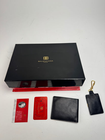 Vintage Balenciaga Leather Wallet Purse set black