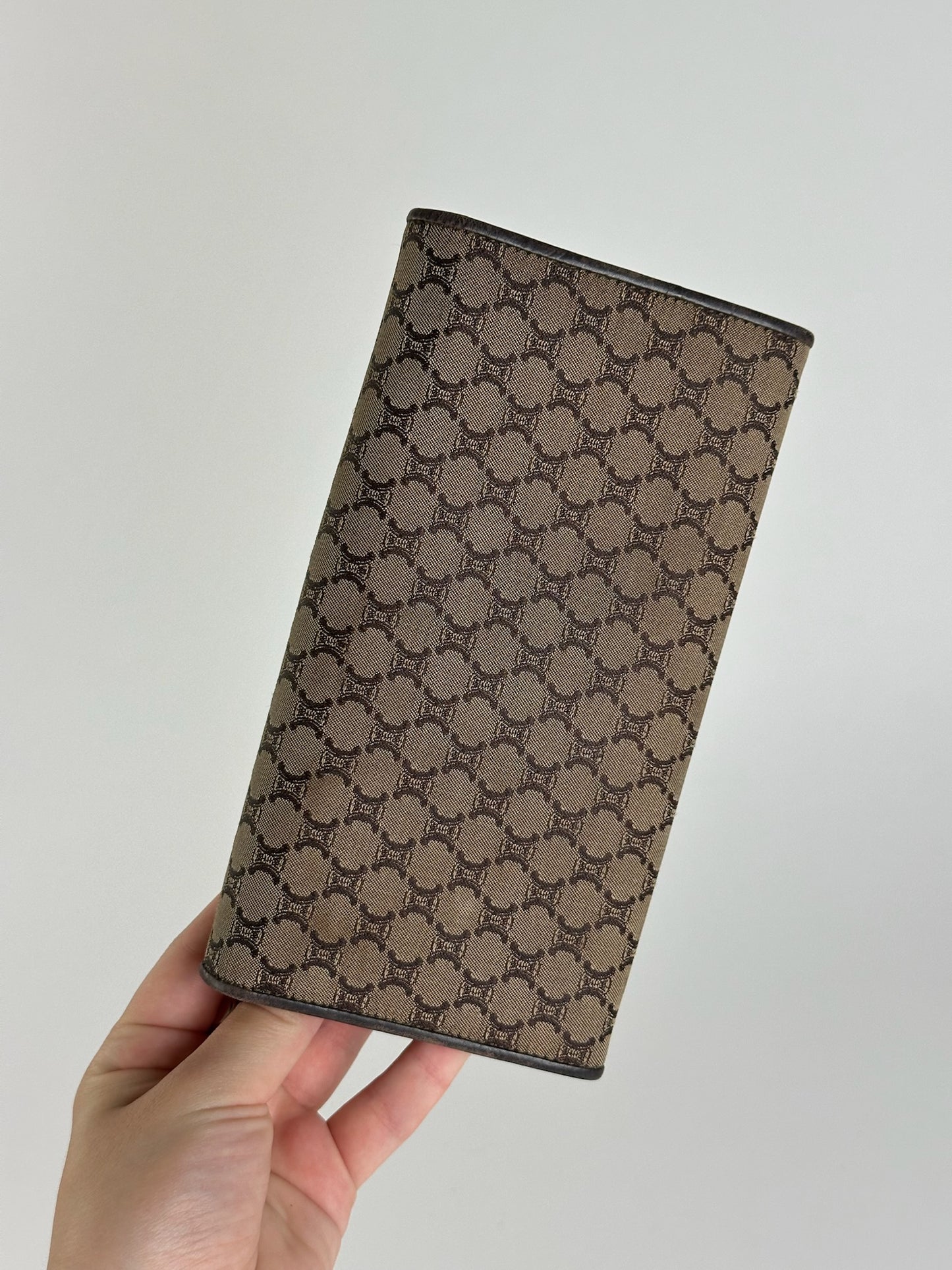 Vintage Celine Monogram Canvas leather wallet brown