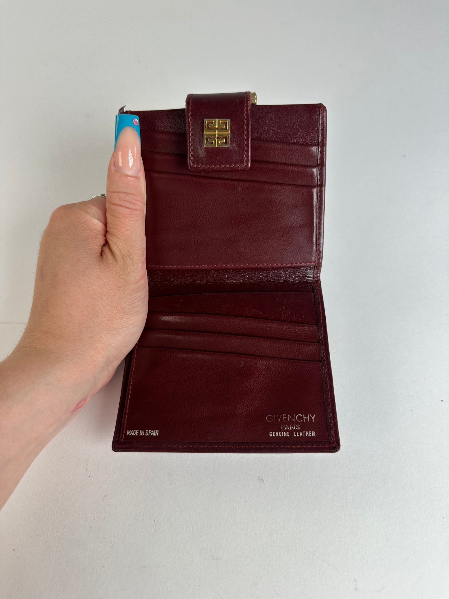 Vintage Givenchy Grained Wallet Burgundy