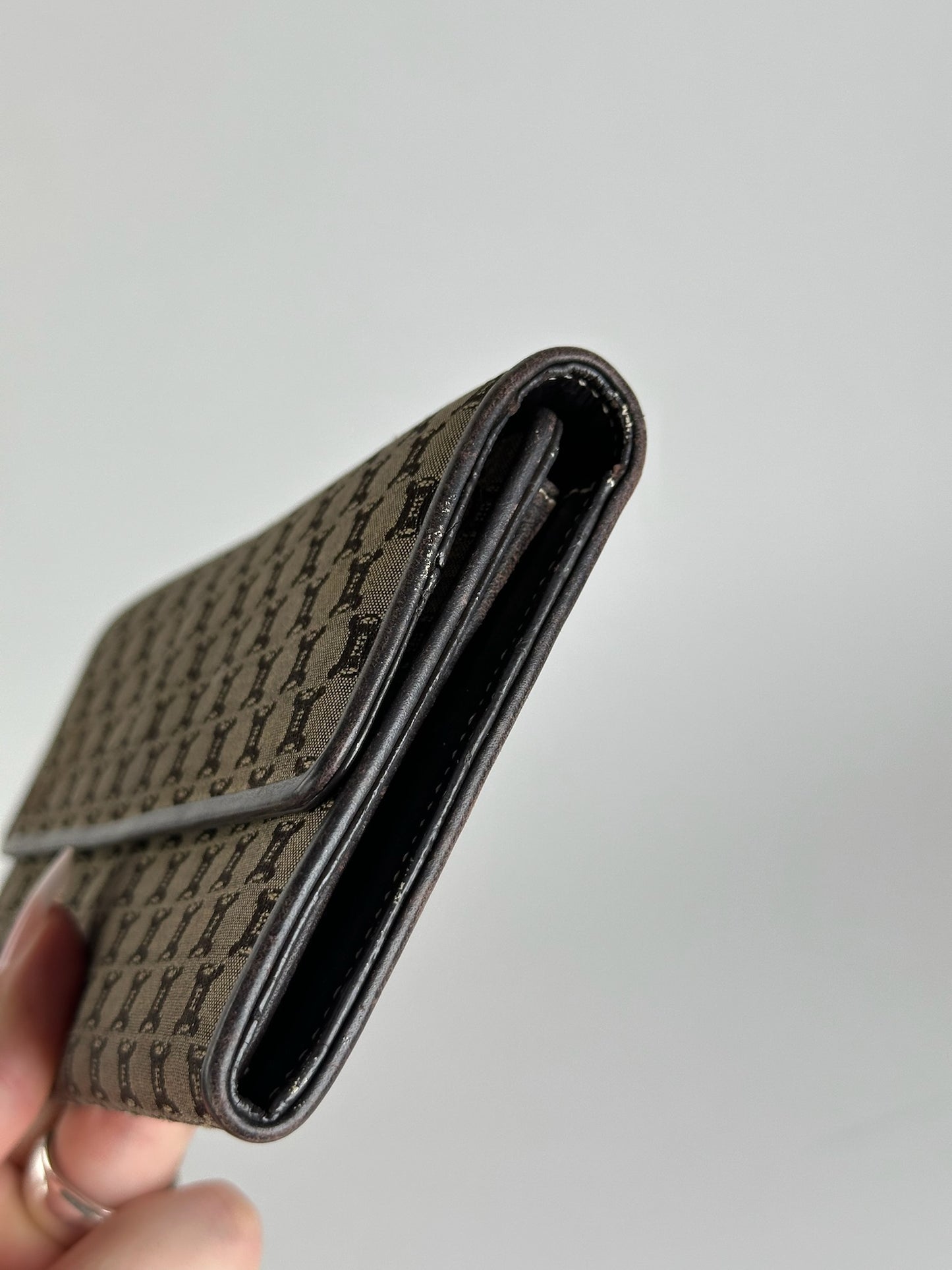 Vintage Celine Monogram Canvas leather wallet brown