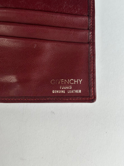 Vintage Givenchy Grained Wallet Burgundy