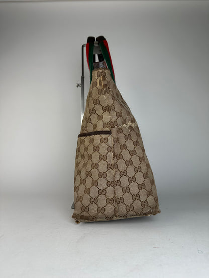 Vintage Gucci GG Monogram Handbag Beige Brown