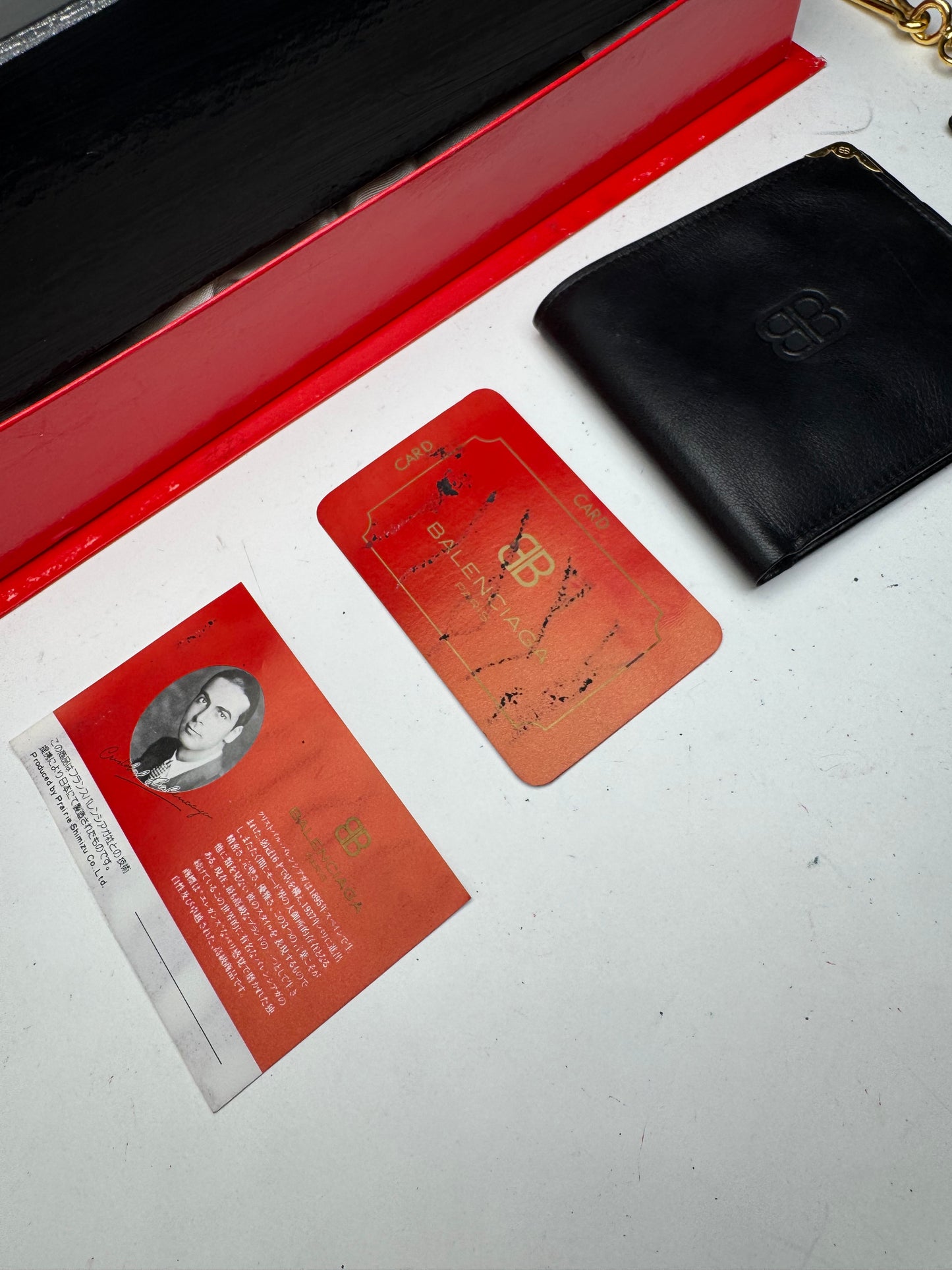 Vintage Balenciaga Leather Wallet Purse set black