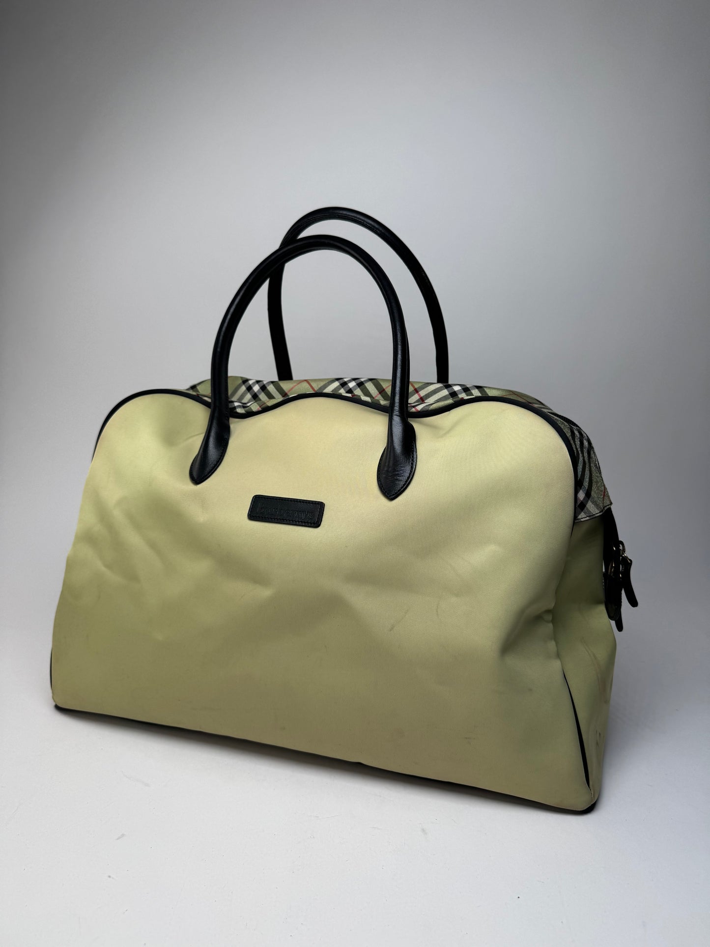 Vintage Burberry Duffel Bag Black Yellow