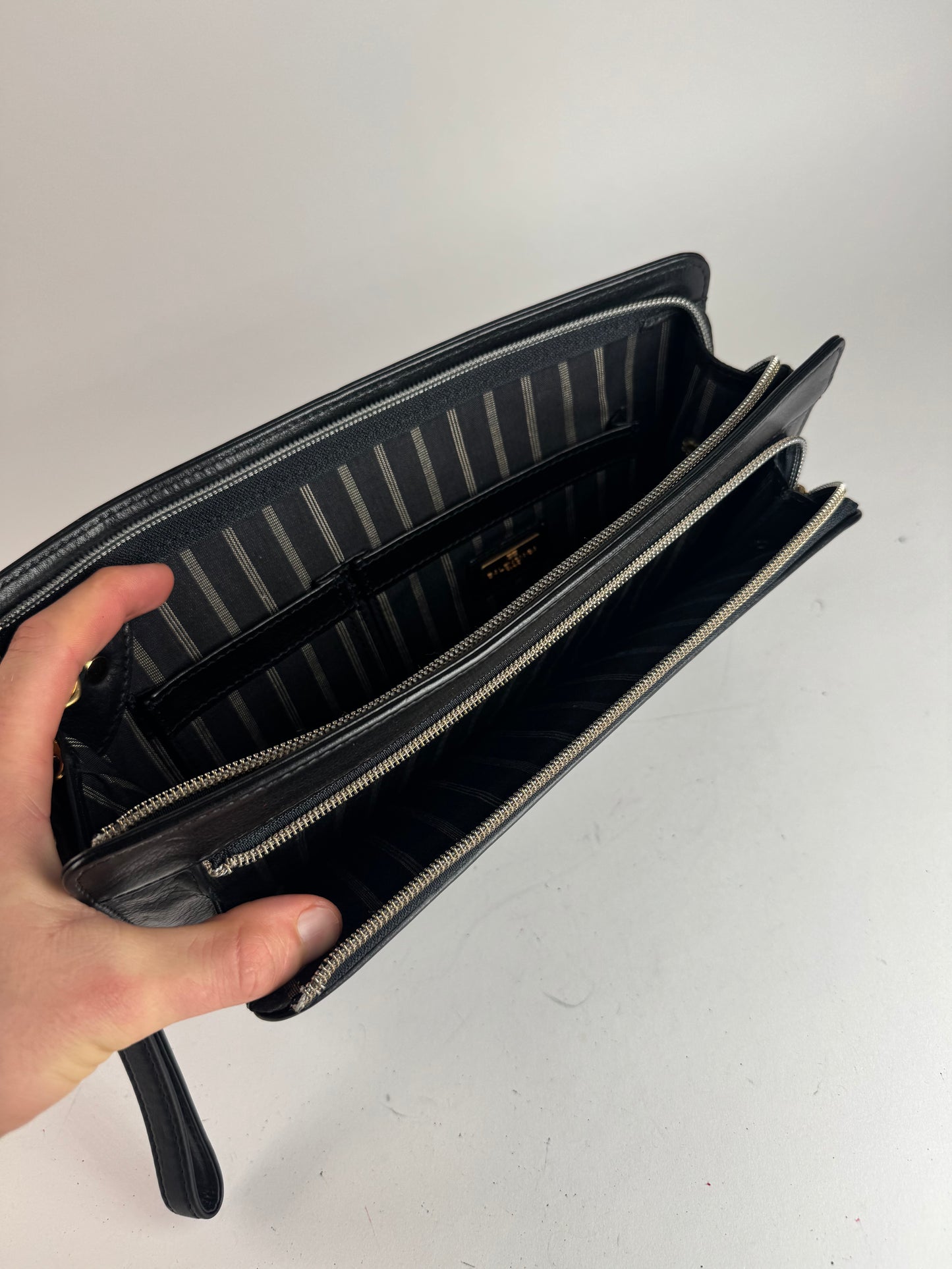 Vintage Balenciaga Leather Clutch Black