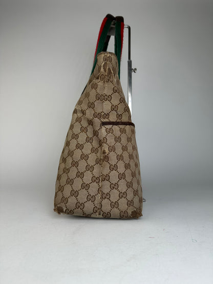 Vintage Gucci GG Monogram Handbag Beige Brown