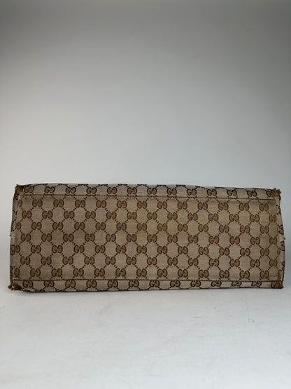 Vintage Gucci GG Monogram Handbag Beige Brown