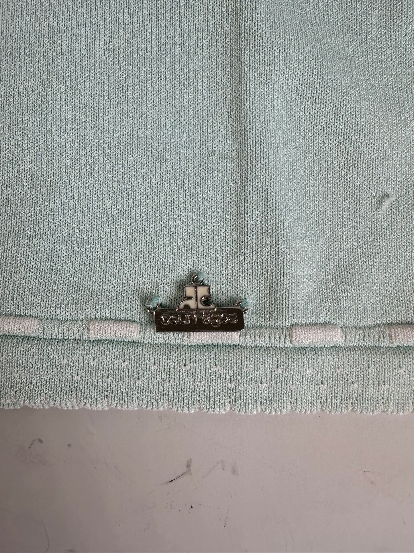 Vintage Courreges Rayon Blend T-Shirt Mint Green S