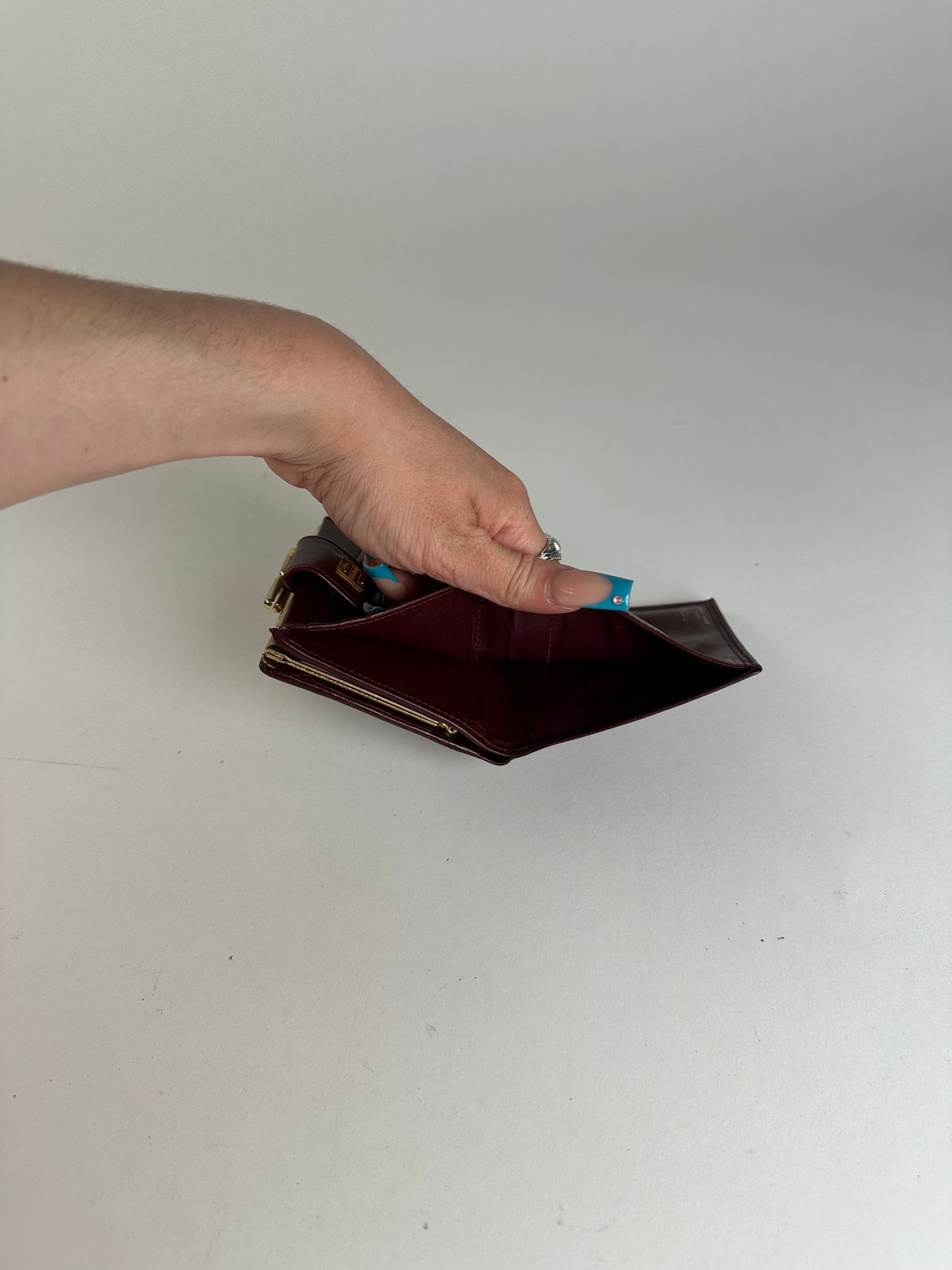 Vintage Givenchy Grained Wallet Burgundy