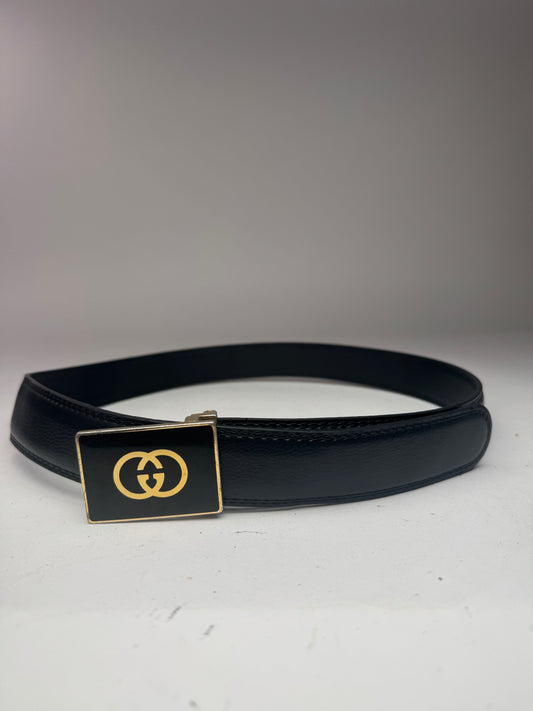 Vintage Gucci GG leather belt black