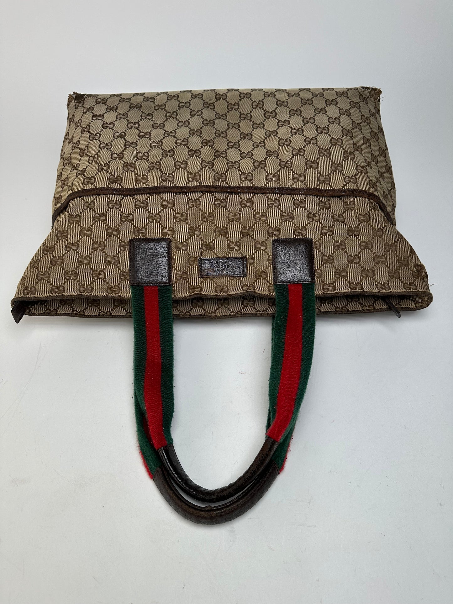 Vintage Gucci GG Monogram Handbag Beige Brown