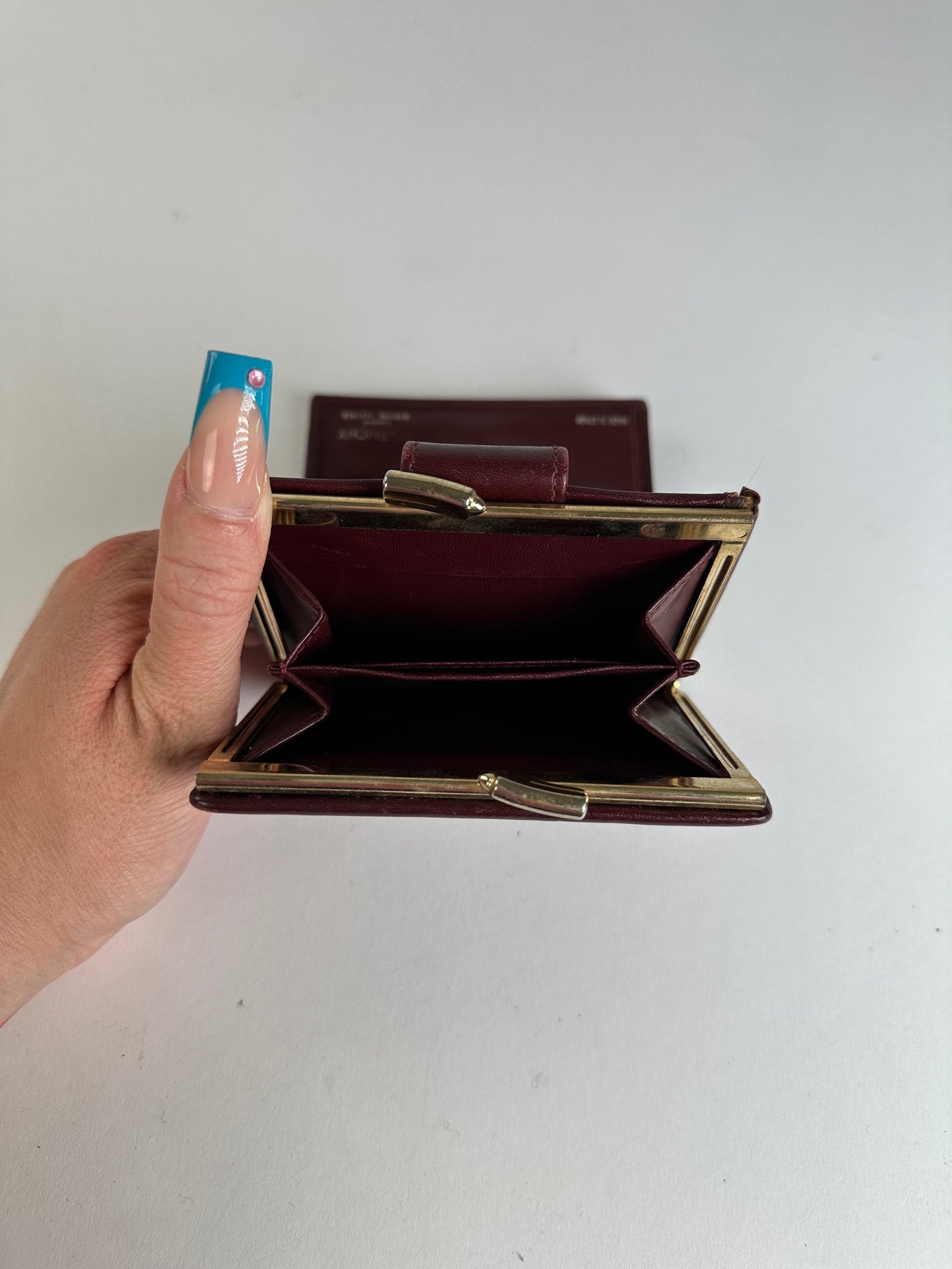 Vintage Givenchy Grained Wallet Burgundy