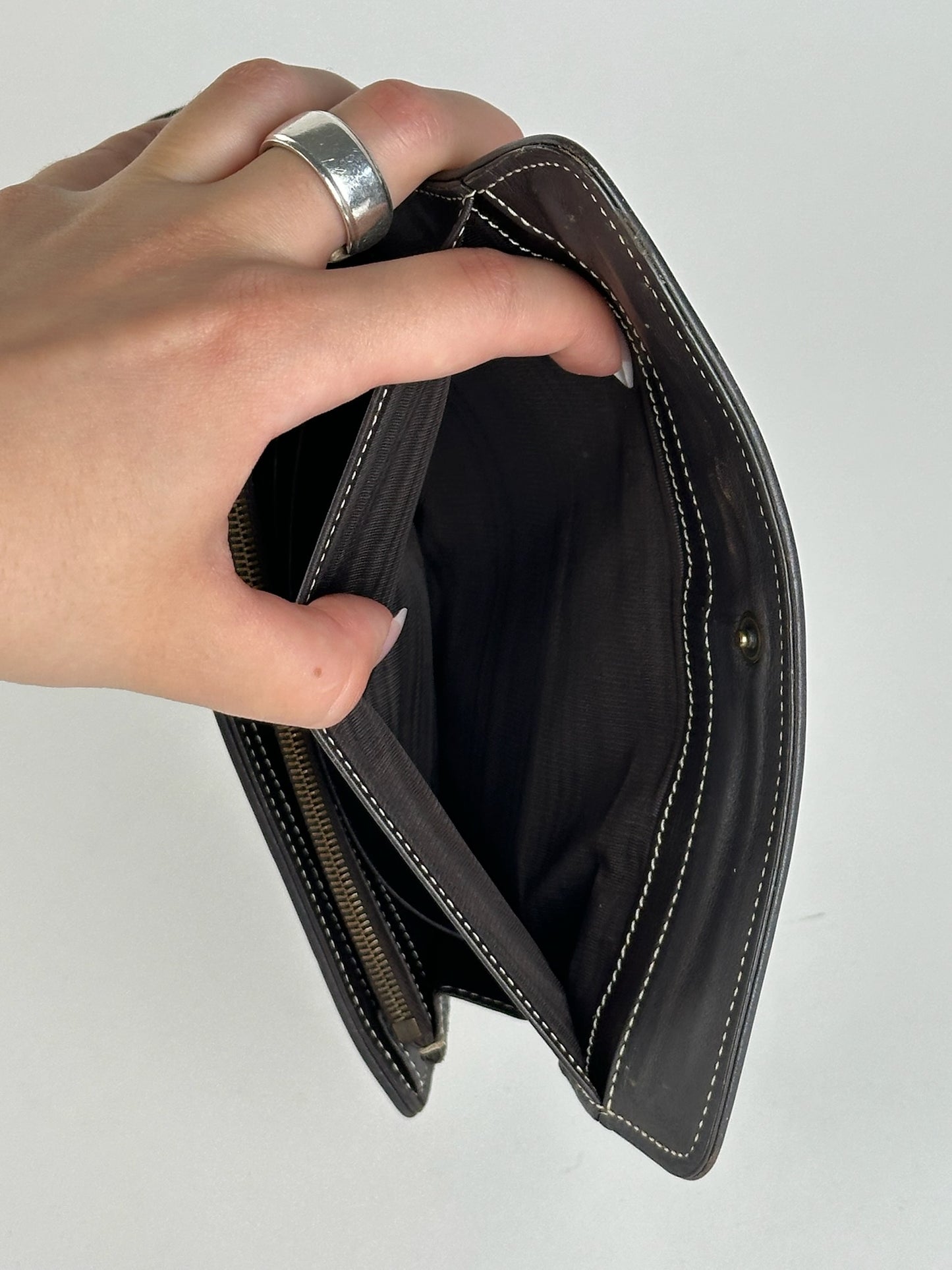 Vintage Celine Monogram Canvas leather wallet brown