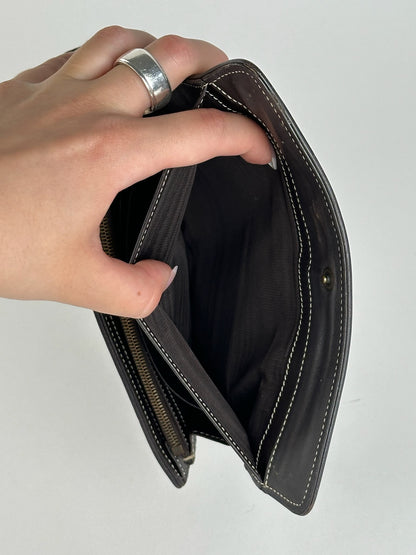 Vintage Celine Monogram Canvas leather wallet brown