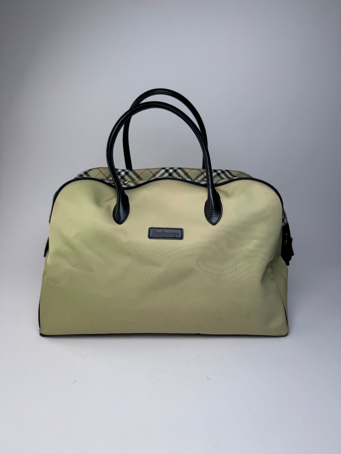 Vintage Burberry Duffel Bag Black Yellow